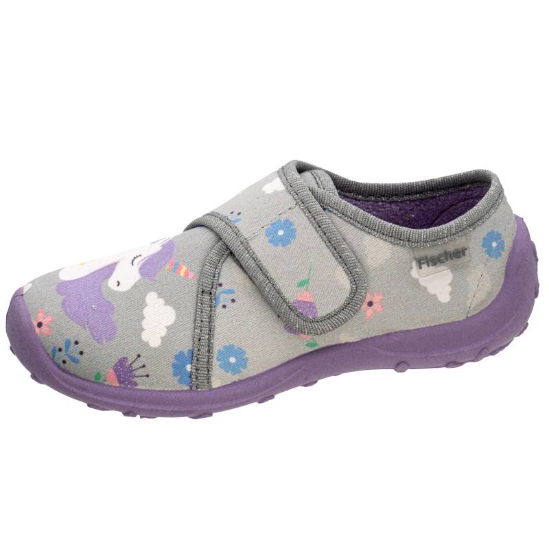 KINDER-KLETT-HAUSSCHUH GRAU/LILA - Gr. - 33 von Fischer
