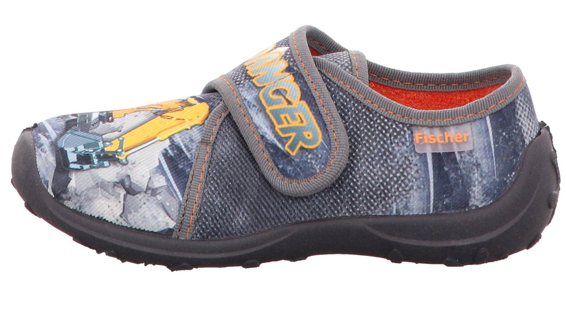 Kinder-Klett-Hausschuh graubunt - Gr. - 26 von Fischer