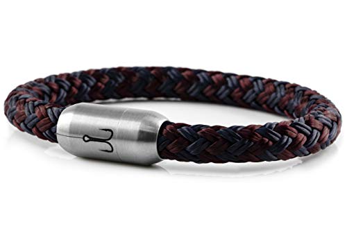 Fischers Fritze Armband Segeltau Makrele marineblau dunkelrot - Handgemacht im Geschenkkarton I Maritim & Wasserfest (22) von Fischers Fritze