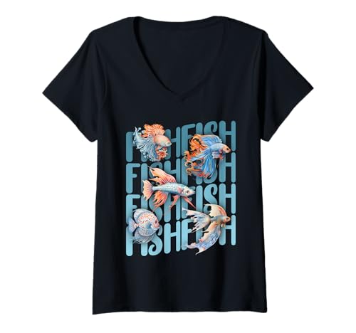 Damen Aquariumskunst, Tropenfischpfleger, Aquariumliebhaber T-Shirt mit V-Ausschnitt Damen Aquariumskunst, Tropenfischpfleger, Aquariumliebhaber T-Shirt mit V-Ausschnitt von Fish Aquarium Tees & Shirts