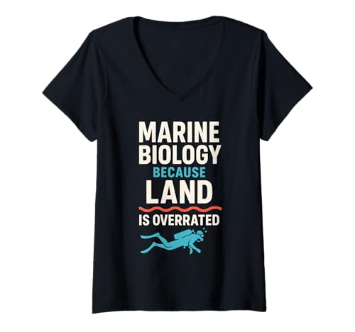 Damen Meeresbiologe Oceanographer Deep Sea Nerd Science Pride T-Shirt mit V-Ausschnitt Damen Meeresbiologe Oceanographer Deep Sea Nerd Science Pride T-Shirt mit V-Ausschnitt von Fish Therapist Marine Researcher Funny Plankton