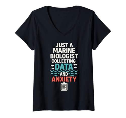 Damen Meeresbiologe Oceanographer Deep Sea Nerd Science Pride T-Shirt mit V-Ausschnitt Damen Meeresbiologe Oceanographer Deep Sea Nerd Science Pride T-Shirt mit V-Ausschnitt von Fish Therapist Marine Researcher Funny Plankton