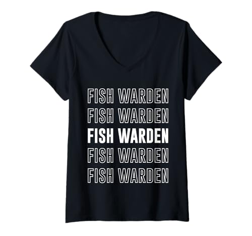 Damen Fischwächter T-Shirt mit V-Ausschnitt Damen Fischwächter T-Shirt mit V-Ausschnitt von Fish Warden Apparel