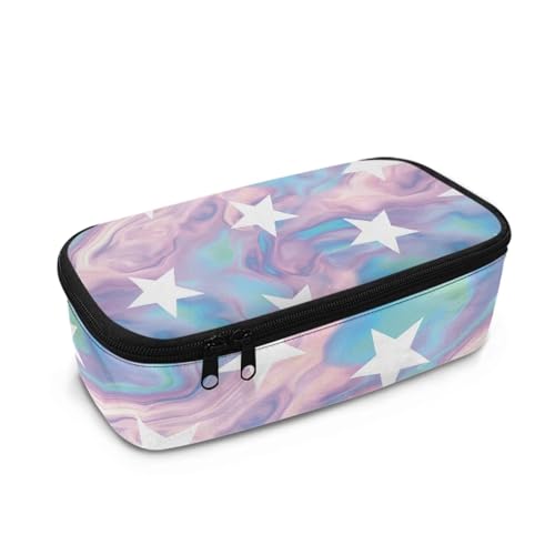 FishDing Star Planet Galaxy Federmäppchen Jungen Große Kapazität Schreibwaren Aufbewahrung Studentenbedarf Stifthalter Tasche, Batik-Sterne, Einheitsgröße, Taschen-Organizer von FishDing