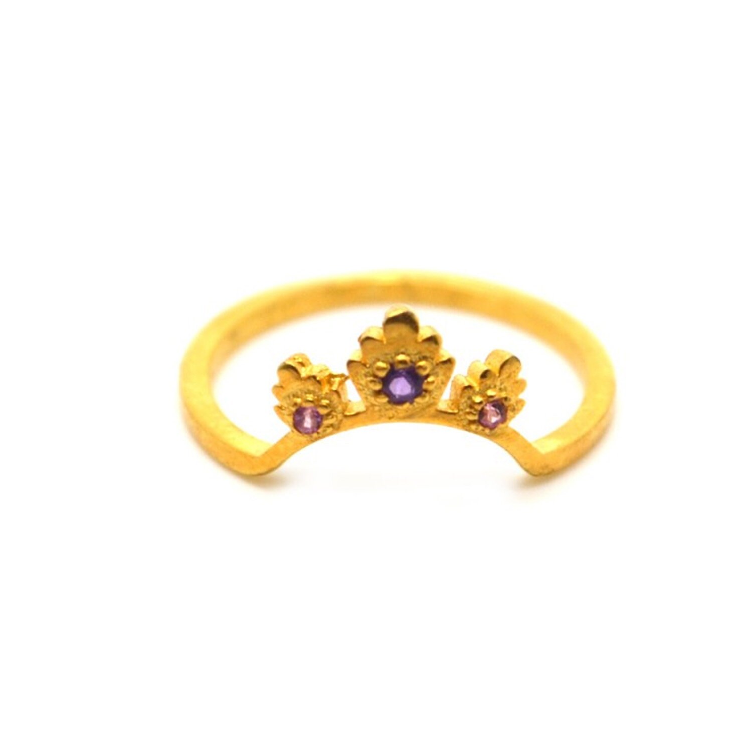Tiara Ring Mit Amethyst Und Turmalin Steinen in Sterling Silber 925 Tiara Ring Mit Amethyst Und Turmalin Steinen in Sterling Silber 925 von FishboneDesignGR