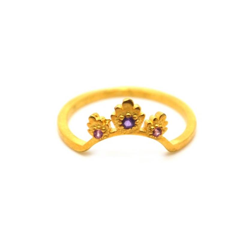 Tiara Ring Mit Amethyst Und Turmalin Steinen in Sterling Silber 925 Tiara Ring Mit Amethyst Und Turmalin Steinen in Sterling Silber 925 von FishboneDesignGR