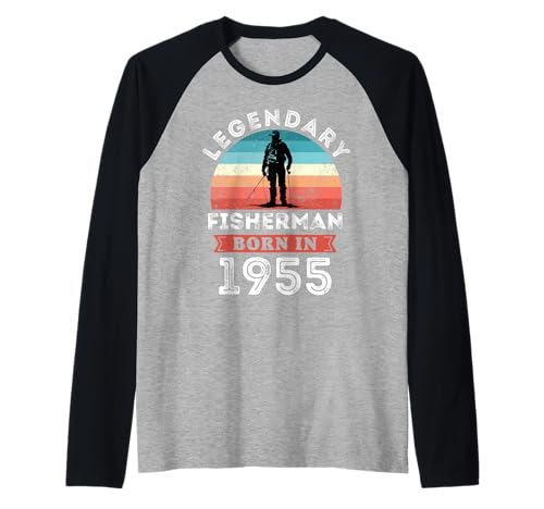 Legendary Fisherman Born in 1955, 70th Birthday Men Raglan Legendary Fisherman Born in 1955, 70th Birthday Men Raglan von Fisherman 1955 Legends Gifts for Mens 70th Bday