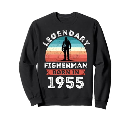 Legendary Fisherman Born in 1955, 70th Birthday Men Sweatshirt Legendary Fisherman Born in 1955, 70th Birthday Men Sweatshirt von Fisherman 1955 Legends Gifts for Mens 70th Bday