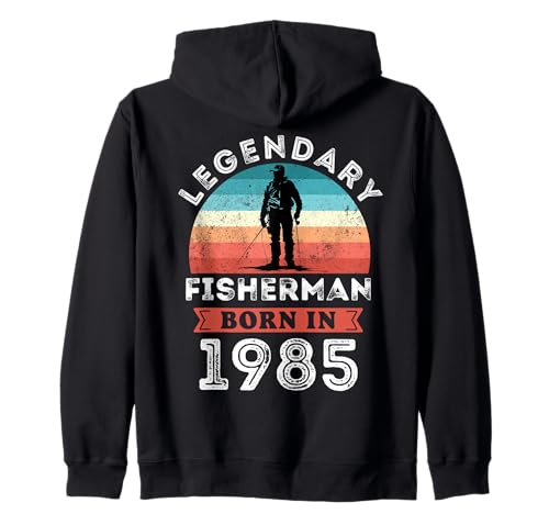 Legendary Fisherman Born in 1985, 40th Birthday Men Kapuzenjacke Legendary Fisherman Born in 1985, 40th Birthday Men Kapuzenjacke von Fisherman 1985 Legends Gifts for Mens 40th Bday