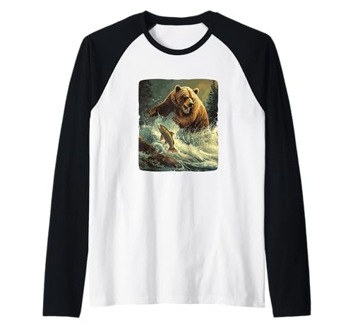 Amerikanische Angelsaison für Erwachsene und Kinder Raglan Amerikanische Angelsaison für Erwachsene und Kinder Raglan von Fishing Bear Outfit