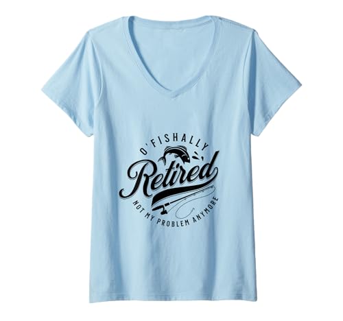 Damen O´Fishally im Ruhestand T-Shirt mit V-Ausschnitt Damen O´Fishally im Ruhestand T-Shirt mit V-Ausschnitt von Fishing Country Club Bass Angler