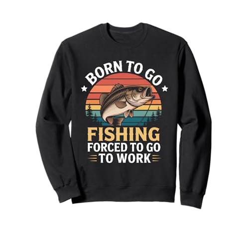Geboren, um zu fischen gezwungen, lustige Männer Frauen zu Sweatshirt Geboren, um zu fischen gezwungen, lustige Männer Frauen zu Sweatshirt von Fishing Design Fisherman Männer Frauen Kinder