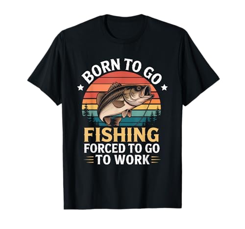 Geboren, um zu fischen gezwungen, lustige Männer Frauen zu T-Shirt von Fishing Design Fisherman Männer Frauen Kinder