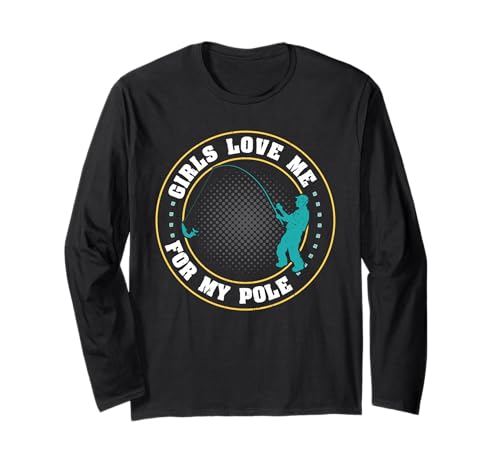 Mädchen Lieben Mich Für Meine Angel Langarmshirt Mädchen Lieben Mich Für Meine Angel Langarmshirt von Fishing Fisherman Angler Outdoor Hobby Gifts Appar