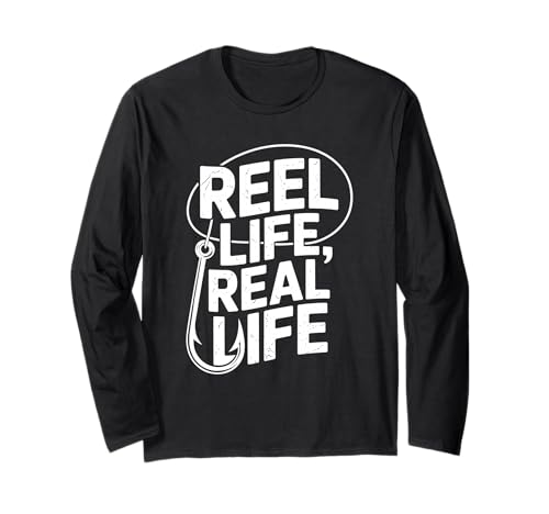 Reel Life Real Life Angelhaken Hemd Angler Männer Frauen Langarmshirt von Fishing Lifestyle Apparel Reel Life Angler Shirts
