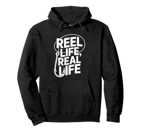 Reel Life Real Life Angelhaken Hemd Angler Männer Frauen Pullover Hoodie von Fishing Lifestyle Apparel Reel Life Angler Shirts