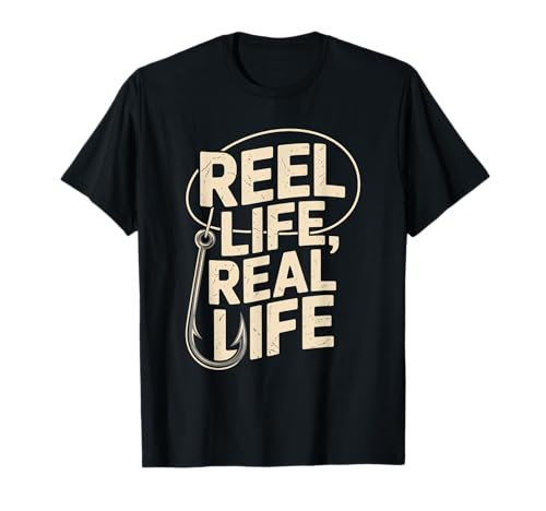 Reel Life Real Life Angelhaken Hemd Angler Männer Frauen T-Shirt von Fishing Lifestyle Apparel Reel Life Angler Shirts