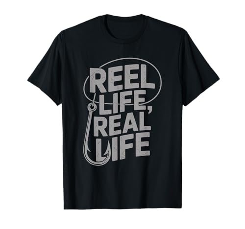 Reel Life Real Life Angelhaken Hemd Angler Männer Frauen T-Shirt von Fishing Lifestyle Apparel Reel Life Angler Shirts