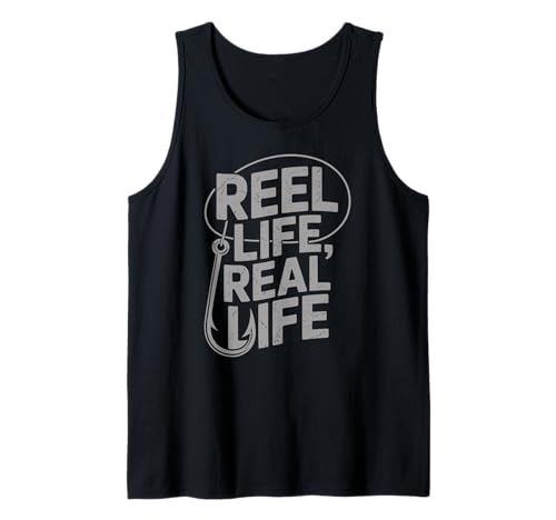 Reel Life Real Life Angelhaken Hemd Angler Männer Frauen Tank Top von Fishing Lifestyle Apparel Reel Life Angler Shirts