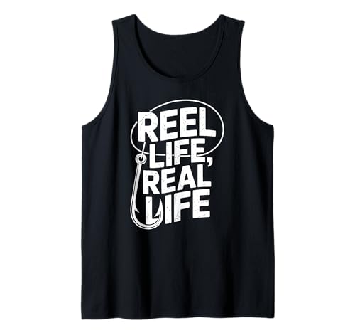 Reel Life Real Life Angelhaken Hemd Angler Männer Frauen Tank Top von Fishing Lifestyle Apparel Reel Life Angler Shirts