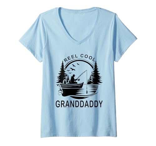 Damen Fisherman Grandaddy Lustiges Reel Cool Grandaddy Fishing T-Shirt mit V-Ausschnitt Damen Fisherman Grandaddy Lustiges Reel Cool Grandaddy Fishing T-Shirt mit V-Ausschnitt von Fishing Lover Grandaddy Gift Shirts