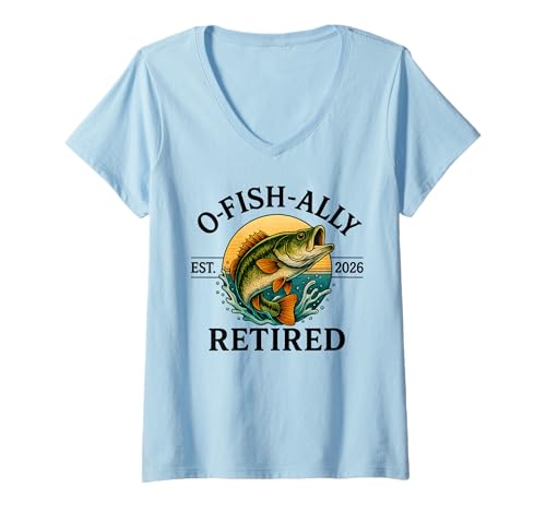 Damen O-Fish-Ally Retired 2026 für Angler Angeln Ruhestand T-Shirt mit V-Ausschnitt Damen O-Fish-Ally Retired 2026 für Angler Angeln Ruhestand T-Shirt mit V-Ausschnitt von Fishing Retirement 2026 Store Apparel