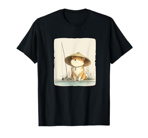 Cooles Japan Angelhund Kostüm für Jungen und Mädchen T-Shirt Cooles Japan Angelhund Kostüm für Jungen und Mädchen T-Shirt von Fishing Shiba Inu Outfit