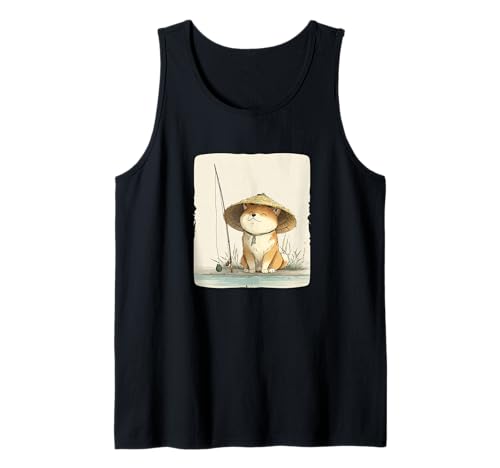 Cooles Japan Angelhund Kostüm für Jungen und Mädchen Tank Top Cooles Japan Angelhund Kostüm für Jungen und Mädchen Tank Top von Fishing Shiba Inu Outfit