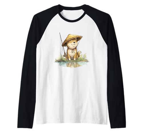 Schönes Shiba Inu mit Angelrute Kostüm für Jungen und Mädchen Raglan Schönes Shiba Inu mit Angelrute Kostüm für Jungen und Mädchen Raglan von Fishing Shiba Inu Outfit