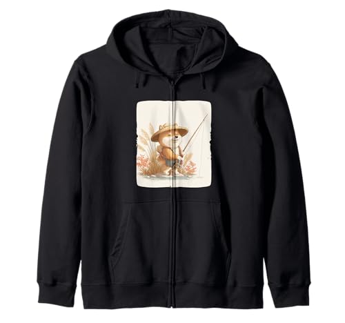 Toller Hunde-Angel-Look für Jungen und Mädchen Kapuzenjacke von Fishing Shiba Inu Outfit