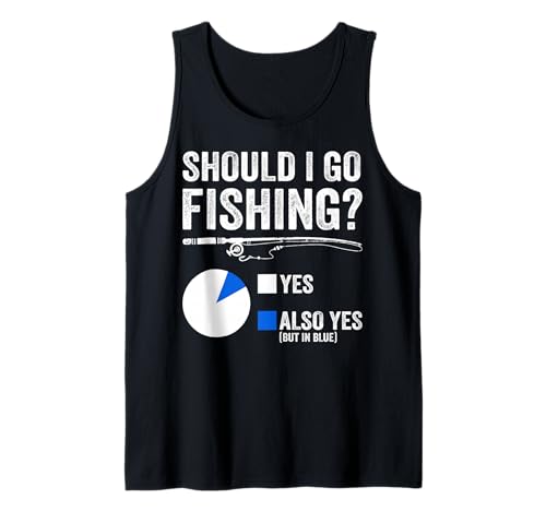 Should I Go Fishing Design Männer Frauen Jungen Kinder Lustiger Bass Papa Tank Top von Fishing Tee Funny Fisherman