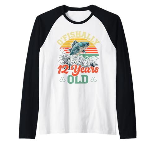 12. Geburtstag Angeln Kinder ofishally 12 Jahre alte Geschenke Raglan 12. Geburtstag Angeln Kinder ofishally 12 Jahre alte Geschenke Raglan von Fishing birthday boy girl tees