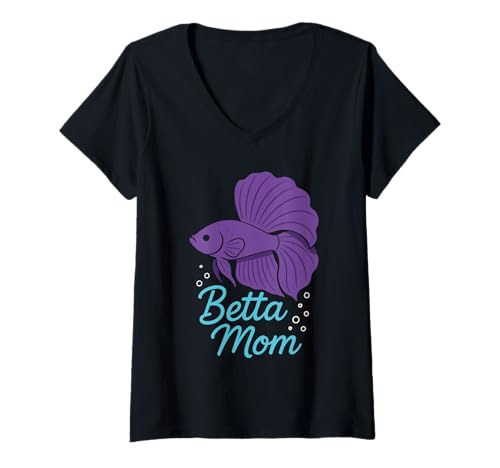 Damen Betta Fischsammler Halbmondzüchter Exotic Tank Pride T-Shirt mit V-Ausschnitt Damen Betta Fischsammler Halbmondzüchter Exotic Tank Pride T-Shirt mit V-Ausschnitt von Fishkeeper Hobby Betta Mom Aquarium Club Apparel
