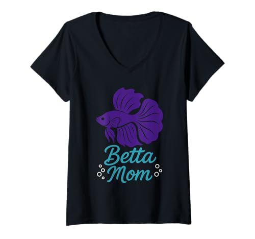 Damen Betta Fischsammler Halbmondzüchter Exotic Tank Pride T-Shirt mit V-Ausschnitt Damen Betta Fischsammler Halbmondzüchter Exotic Tank Pride T-Shirt mit V-Ausschnitt von Fishkeeper Hobby Betta Mom Aquarium Club Apparel