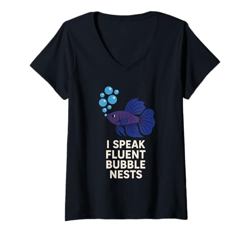 Damen Betta Fischsammler Halbmondzüchter Exotic Tank Pride T-Shirt mit V-Ausschnitt Damen Betta Fischsammler Halbmondzüchter Exotic Tank Pride T-Shirt mit V-Ausschnitt von Fishkeeper Hobby Betta Mom Aquarium Club Apparel