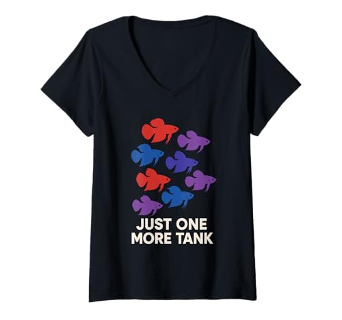 Damen Betta Fischsammler Halbmondzüchter Exotic Tank Pride T-Shirt mit V-Ausschnitt Damen Betta Fischsammler Halbmondzüchter Exotic Tank Pride T-Shirt mit V-Ausschnitt von Fishkeeper Hobby Betta Mom Aquarium Club Apparel