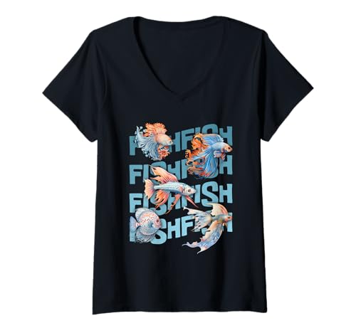 Damen Aquariumskunst, Tropenfischpfleger, Aquariumliebhaber T-Shirt mit V-Ausschnitt Damen Aquariumskunst, Tropenfischpfleger, Aquariumliebhaber T-Shirt mit V-Ausschnitt von Fishkeeper Tees & Shirts