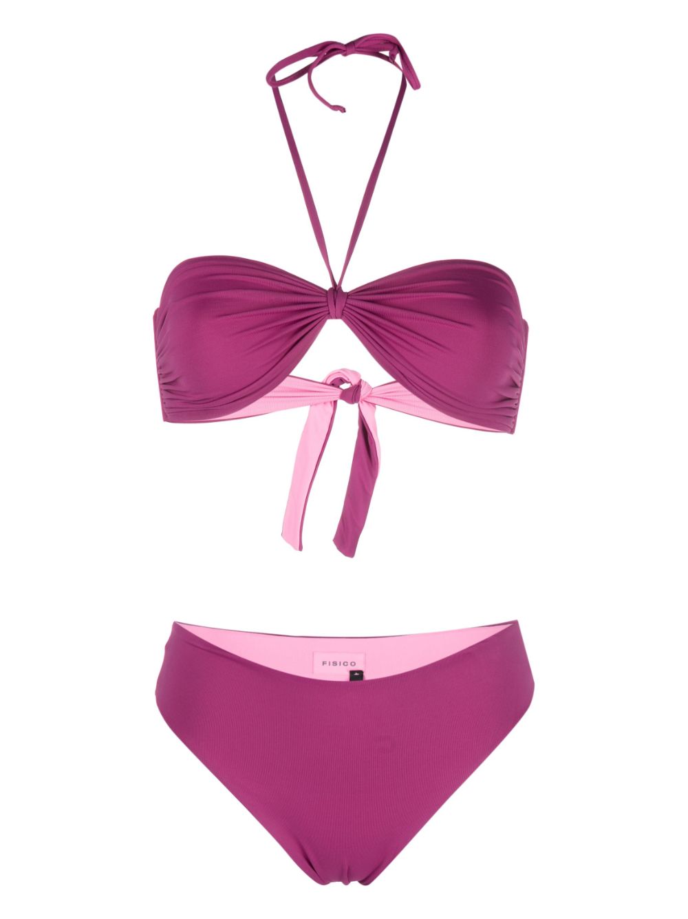 Fisico Bandeau-Bikini mit Raffung - Violett von Fisico