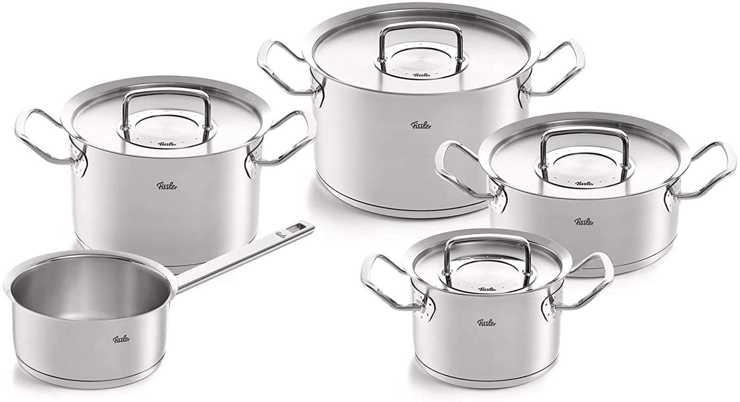 Fissler Topf-Set "ORIGINAL-PROFI COLLECTION Edelstahl-Topfset", Edelstahl 18/10, (7 tlg., je 1 Kochtopf 16/20/24 cm, Kasserolle 16 cm, Bratentopf 20 cm) von Fissler