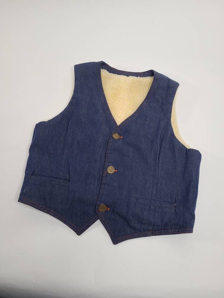 Wicked Cool Vintage 70's Handgemachte Jeans Und Lammfell Winter Weste Wicked Cool Vintage 70's Handgemachte Jeans Und Lammfell Winter Weste von FistfulOfVintage