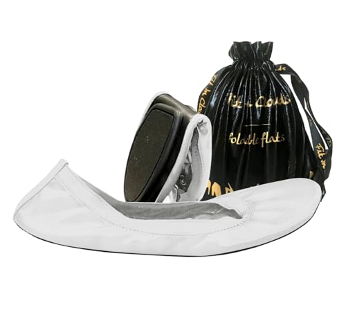 Faltbare, tragbare Ballerinas für Damen, die gefaltet werden und in eine Tasche passen, Weiss/opulenter Garten, 42 EU von Fit in Clouds
