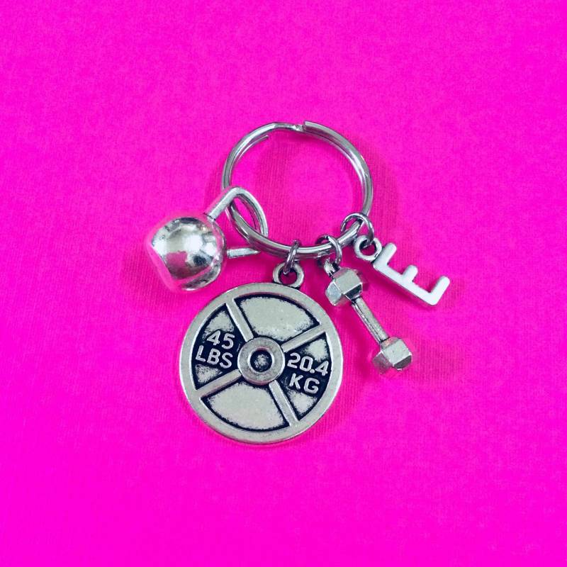 Bodybuilding Schlüsselanhänger, Gewichtheber-Schlüsselanhänger, Fitness-Schlüsselanhänger, Hantel-Schlüsselanhänger von FitChickJewelry