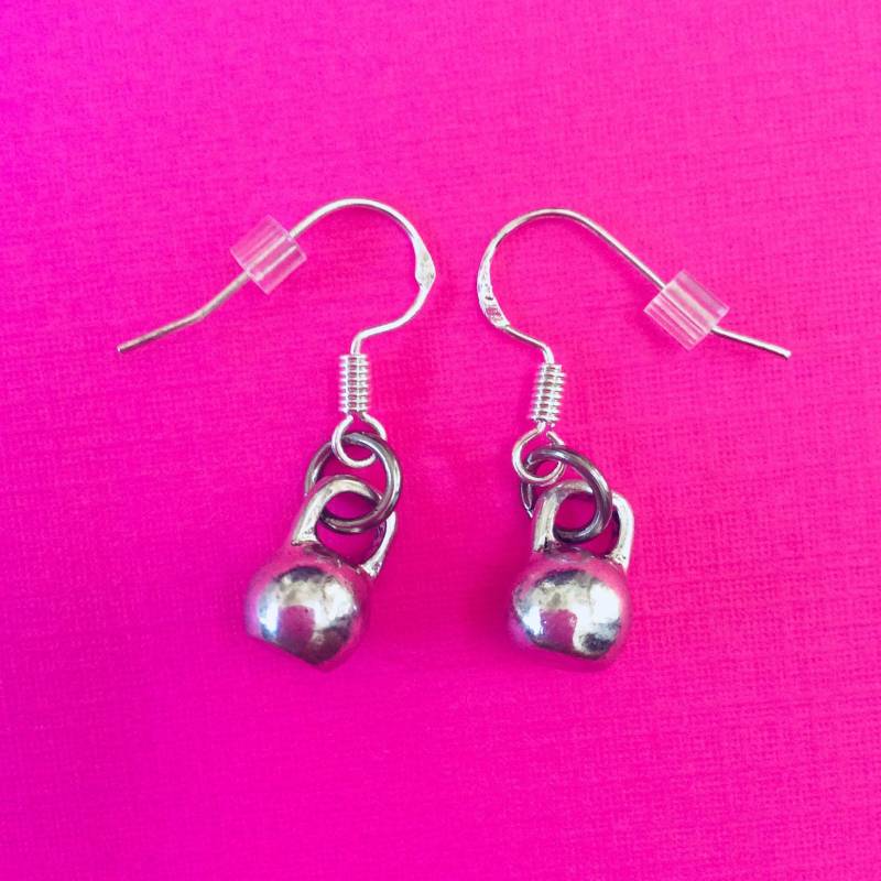 Kettlebell Ohrringe, Bodycycling Gewichtheben Schmuck, Fitness Hantel Langhantel Ohrringe von FitChickJewelry
