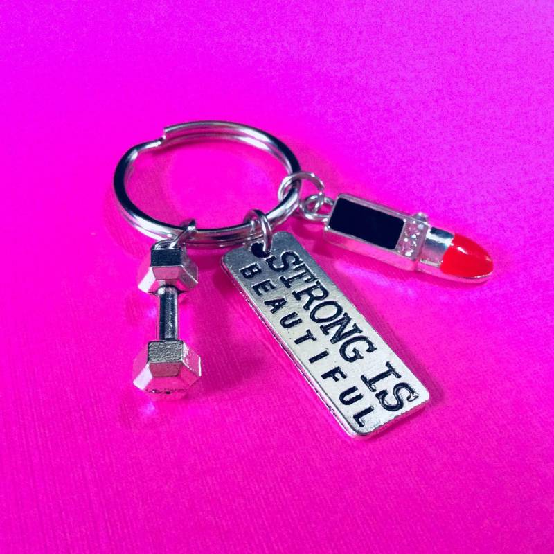 Lunges Und Lipstick Schlüsselanhänger, Bodycycling Gewichtheben, Fitness Hantel Kettlebell Personal Trainer Geschenk von FitChickJewelry