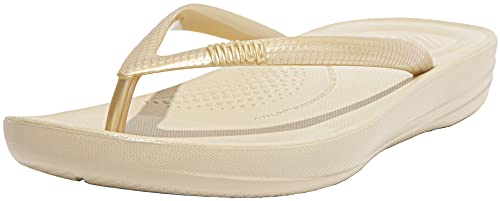 Fitflop Damen IQUSHION FLIP Flop-SOLID Zehentrenner, Gold, 43 EU von Fitflop