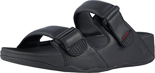 Fitflop Herren Gogh MOC Slide-Leather Sandalen, Schwarz (All Black), 43 EU von Fitflop