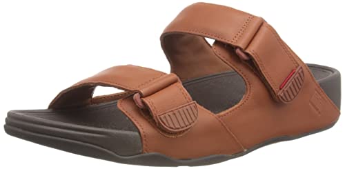 Fitflop Herren Gogh MOC Slide-Leather Sandalen, Dark Tan, 42 EU von Fitflop