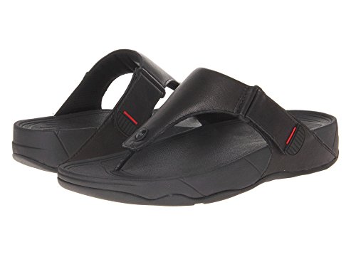 Fitflop Herren TRAKK II Toe Post-Leather Zehentrenner, Schwarz (All Black), 46 EU von Fitflop