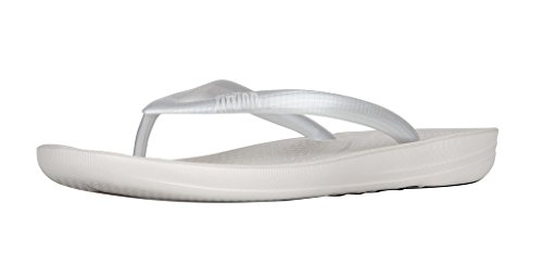 Fitflop Damen Iqushion Ergonomic Flip-flops' Zehentrenner, Silber, 39 EU von Fitflop