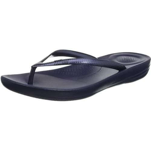 Fitflop Iqushion Ergonomic Flip-flops, Damen Zehentrenner, Blau (Midnight Navy 399), 41 EU (7 UK) von Fitflop